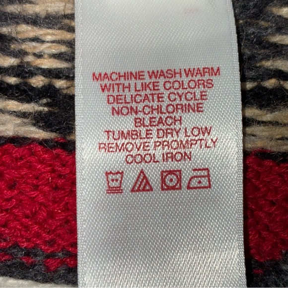 Vintage Meg Allen Sweater Women 1X Red Cardigan Nordic Fair Isle Y2K Holiday - Picture 6 of 7